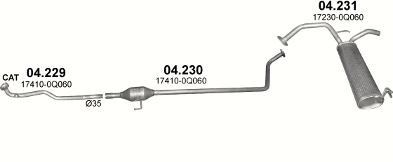 Auspuffanlage für CITROEN C1 1.0 (1.0i 12V)