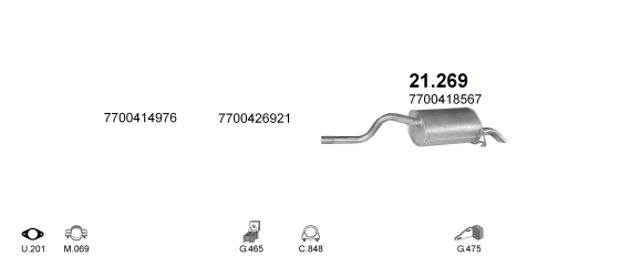 Auspuffanlage für RENAULT CLIO II 1.9 D