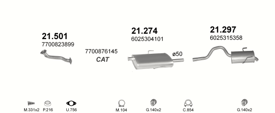 Auspuffanlage für RENAULT ESPACE III 2.0 (SWB)