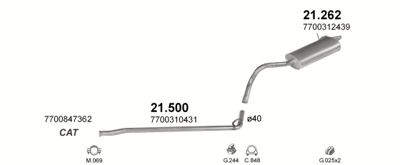 Auspuffanlage für NISSAN KUBISTAR I 1.2 (1.2i)