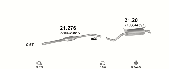 Auspuffanlage für RENAULT MEGANE I 1.4 (1.4ie)