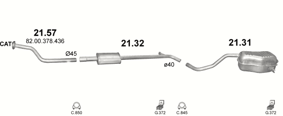 Auspuffanlage für RENAULT CLIO III 1.2 (1.2 TCe Turbo)