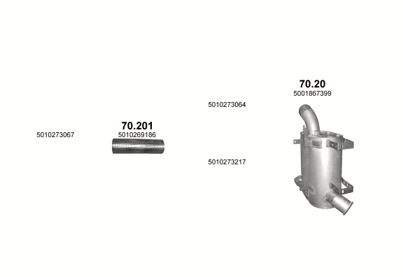 Auspuffanlage für RENAULT MAGNUM 12.0 (AE 420 TI    4X2 ; 6X2 ; 6X4)