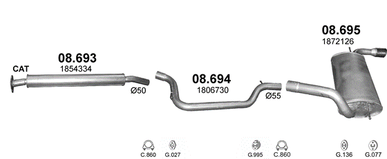 Auspuffanlage für FORD FOCUS 1.6 (1.6 EcoBoost)