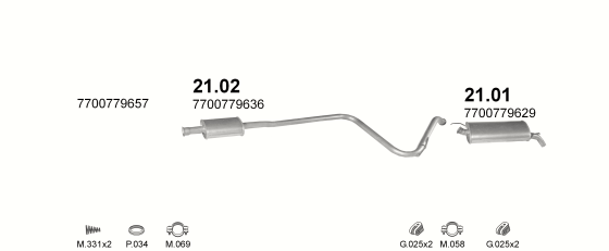 Auspuffanlage für RENAULT R5 SUPER 1.0 (TC, TL, GL, SL, GTL)