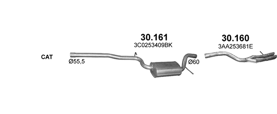 Auspuffanlage für VOLKSWAGEN PASSAT 2.0 D (2.0 TDi Turbo Diesel)