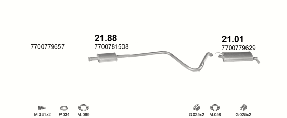 Auspuffanlage für RENAULT R5 SUPER 1.4 (GTL, GTS, TS, TSE)