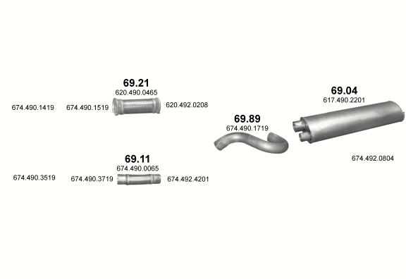 Auspuffanlage für MERCEDES 10-16 T 1314 KO (WB 3300)