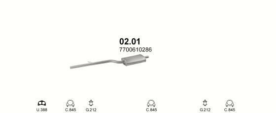 Auspuffanlage für RENAULT R15 1.3 (GTL, MAN.)