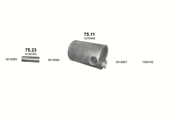 Auspuffanlage für VOLVO B12 9.6 (TD 122FH/FL  ;  TD 123E/ES     4X2)