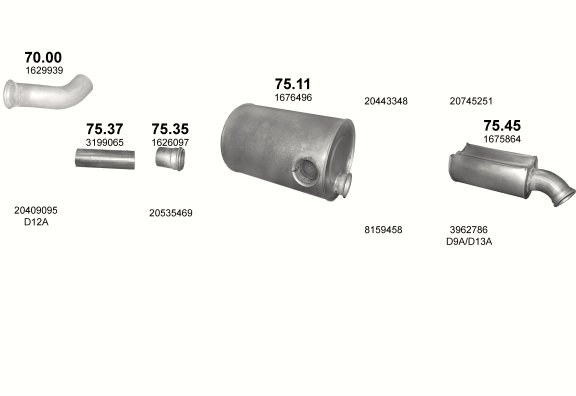 Auspuffanlage für VOLVO FM 13 12.8 (D13A)