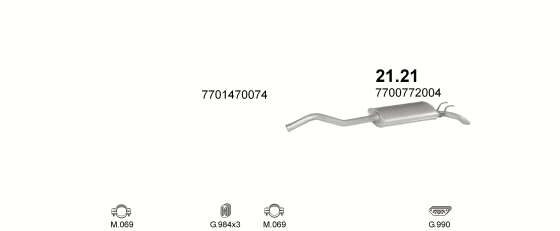 Auspuffanlage für RENAULT R21 1.7 (TL, GTL, RS, GTS)