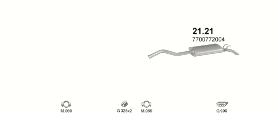 Auspuffanlage für RENAULT R21 2.2 (GTX, TXE, RX, TI)