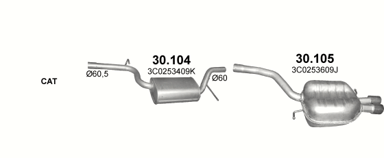 Auspuffanlage für VOLKSWAGEN PASSAT 2.0 (2.0 TFSi)