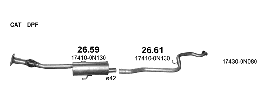 Auspuffanlage für TOYOTA YARIS 1.4 (1.4 D4D)