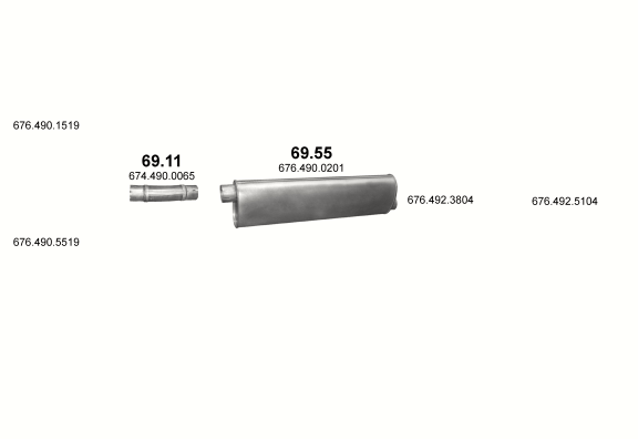 Auspuffanlage für MERCEDES O 1120 L 6.0 (4X2   OM 366 LA   WB 4900)