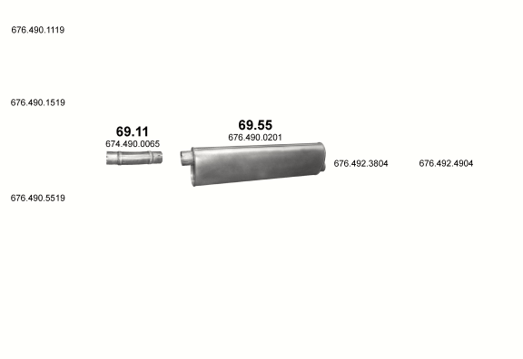 Auspuffanlage für MERCEDES O 1120 6.0 (4X2    OM 366 LA     WB 4900)