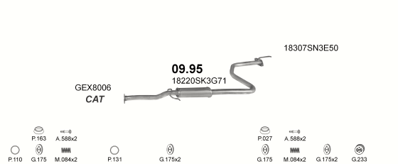 Auspuffanlage für ROVER 216 1.6 (1.6 16V GSi GTi SLi)