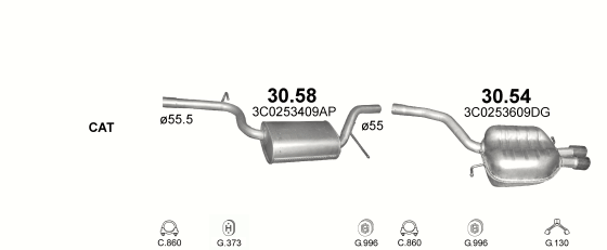 Auspuffanlage für VOLKSWAGEN PASSAT CC 1.8 (1.8 FSi)