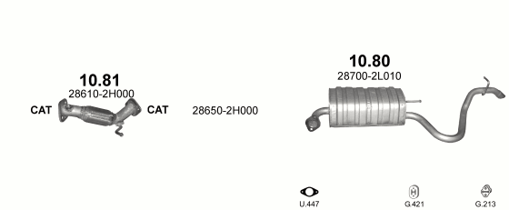 Auspuffanlage für HYUNDAI i30 1.4 (1.4)