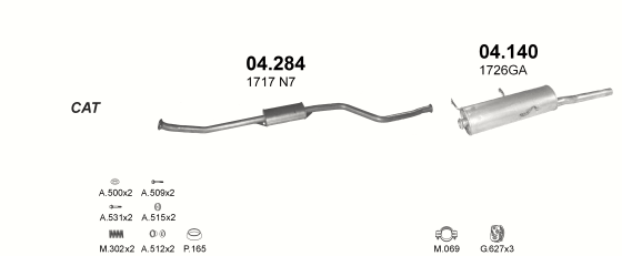 Auspuffanlage für CITROEN XSARA 1.4 (1.4i)