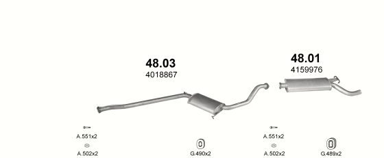 Auspuffanlage für SAAB 9000 2.0 (2.0i Turbo 16V)