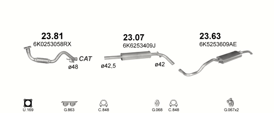 Auspuffanlage für SEAT CORDOBA 1.0 (1.0i)