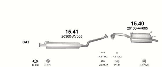 Auspuffanlage für NISSAN PRIMERA 2.0 (2.0i 16V)