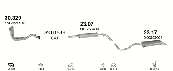 Auspuffanlage für SEAT IBIZA 1.3 (1.3i)