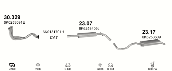 Auspuffanlage für SEAT IBIZA 1.4 (1.4i)