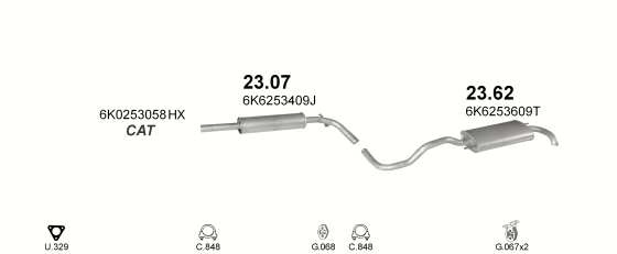 Auspuffanlage für SEAT IBIZA 1.4 (1.4i)