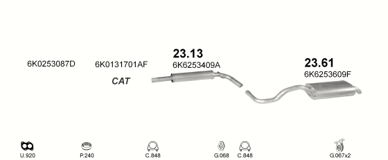 Auspuffanlage für SEAT IBIZA 1.4 (1.4i 16V)