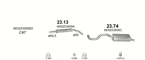 Auspuffanlage für SEAT IBIZA 1.8 (1.8i)