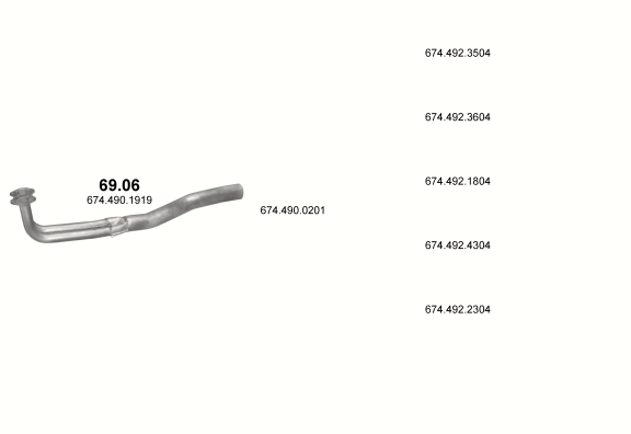 Auspuffanlage für MERCEDES 6-9 T 814 F (WB 3150/3700/4250)