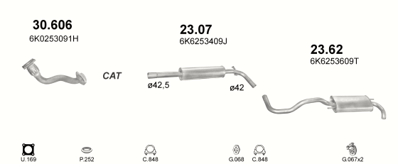 Auspuffanlage für SEAT IBIZA 1.9 D (1.9 Diesel)