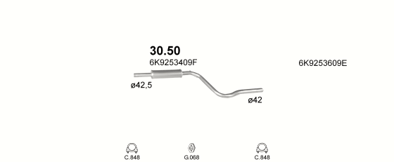 Auspuffanlage für SEAT INCA 1.6