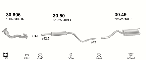 Auspuffanlage für SEAT INCA 1.9 D (1Y)