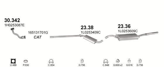 Auspuffanlage für SEAT TOLEDO 1.6