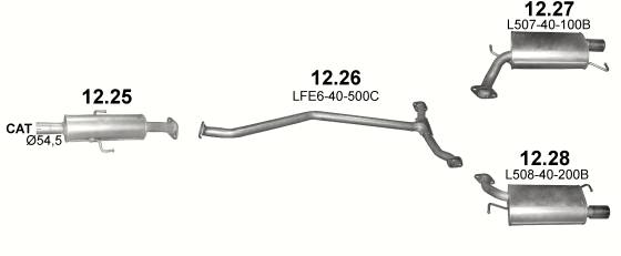 Auspuffanlage für MAZDA 6 2.0 (2.0i)