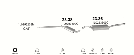 Auspuffanlage für SEAT TOLEDO 1.6