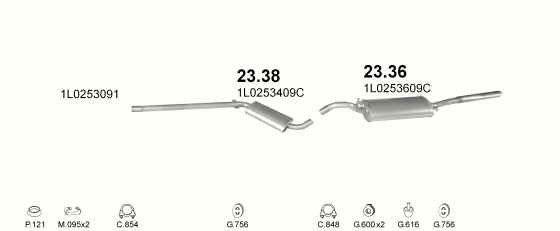 Auspuffanlage für SEAT TOLEDO 1.9 D