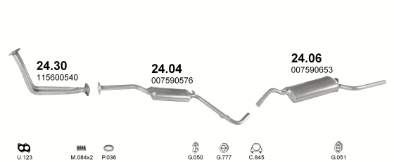 Auspuffanlage für SKODA FAVORIT 1.3 (136L)