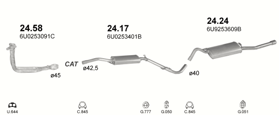 Auspuffanlage für SKODA FELICIA 1.6 (M. AEE)