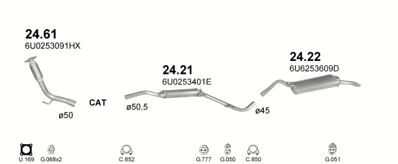 Auspuffanlage für SKODA FELICIA 1.9 D (M. AEF)