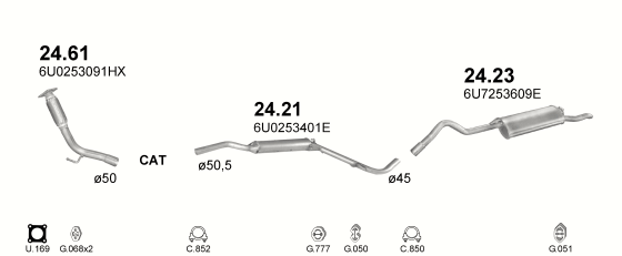 Auspuffanlage für SKODA FELICIA 1.9 D (1.9 Diesel)