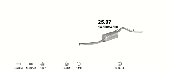 Auspuffanlage für SUZUKI ALTO 0.8 (0.8i)