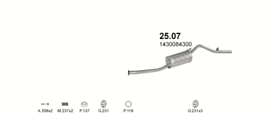 Auspuffanlage für SUZUKI MARUTI 0.8