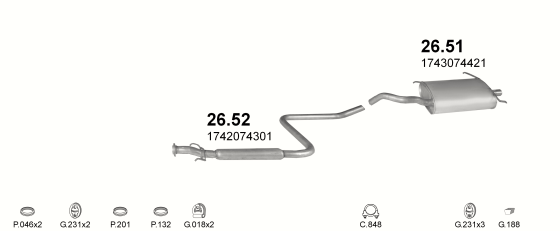 Auspuffanlage für TOYOTA CARINA II 2.0