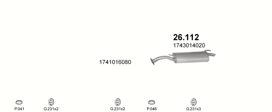 Auspuffanlage für TOYOTA COROLLA 1.6