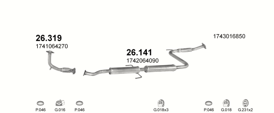 Auspuffanlage für TOYOTA COROLLA 1.8 D (1.8 Diesel)